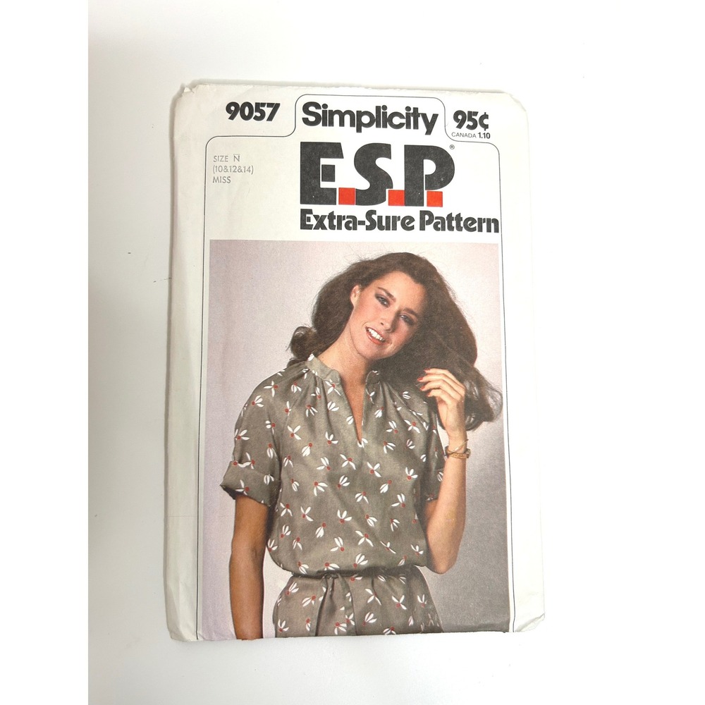 Simplicity 9057 Tunic Pattern Misses Size N 10-14 Multicolor Good‎ 1979 Vintage